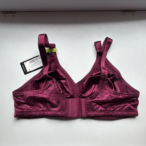 Bali Double Support Lace Wireless Bra Size 40B Lacy Purple‎ Maroon - Picture 7 of 8